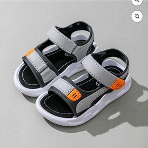 Kids Gray and Orange Sandals
